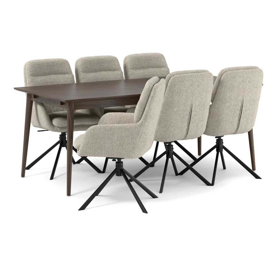 Harry - Matgrupp med 6 stolar Aledo - Beige