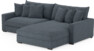 Rossi - 2-sits soffa med schäslong XL höger - Blå