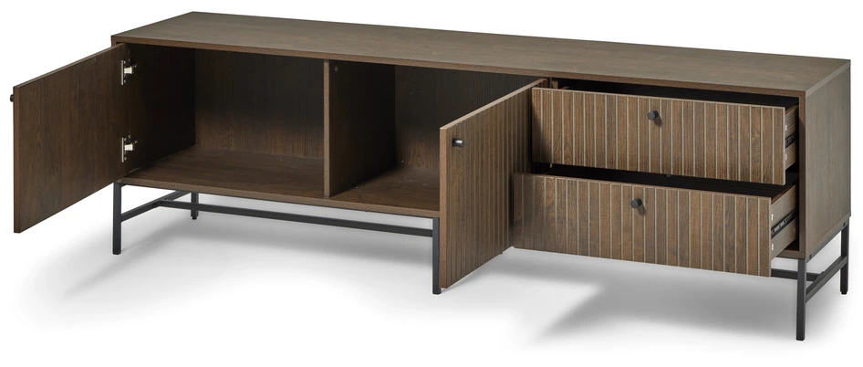 Tino - Tv-bänk, 180x40x55 cm - Brun