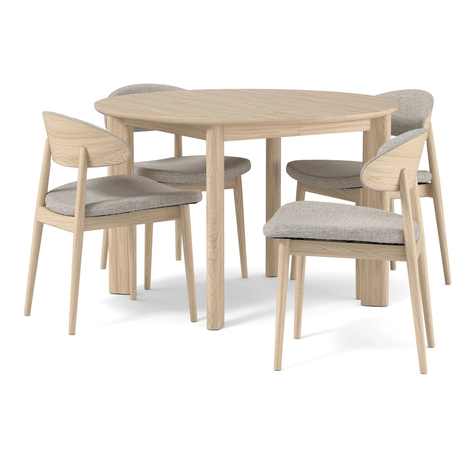 Amina - Matgrupp med 4 stolar Canape - Beige