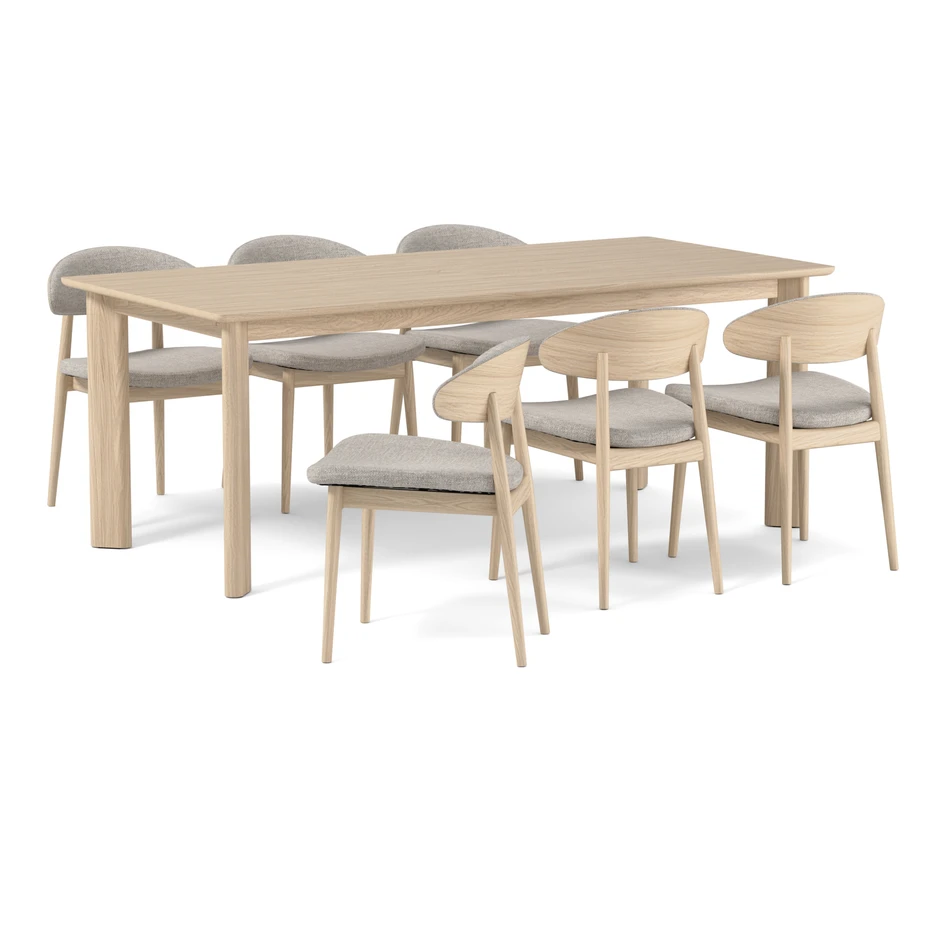 Amina - Matgrupp med 6 stolar Canape - Beige