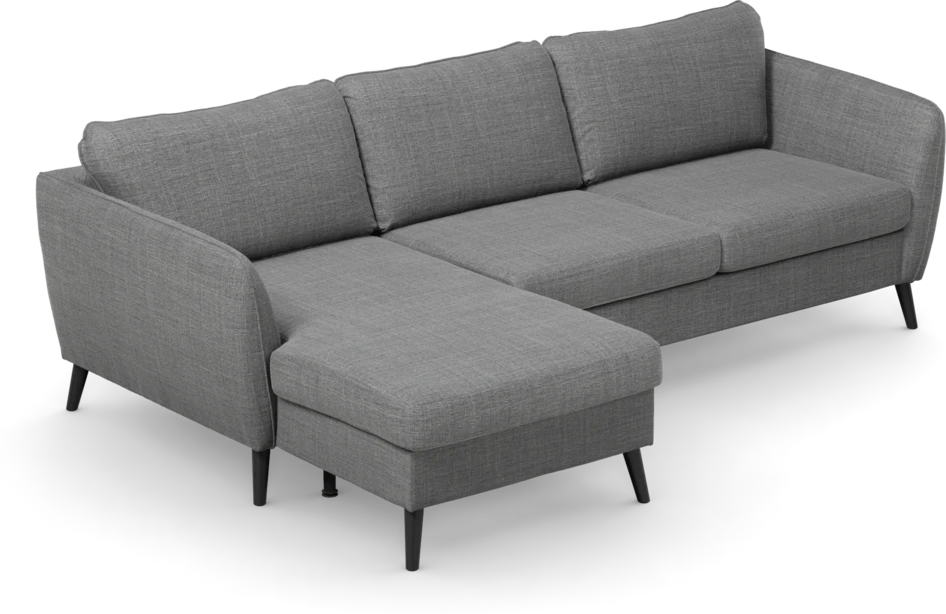 County - 3-sits soffa med flyttbar schäslong - Grå