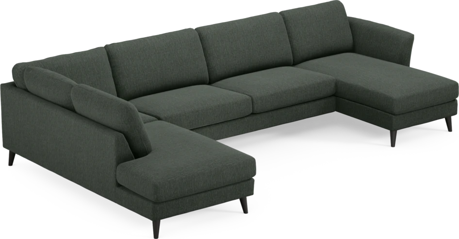 Bridge - 3-sits soffa med divan vänster och schäslong höger - Grön