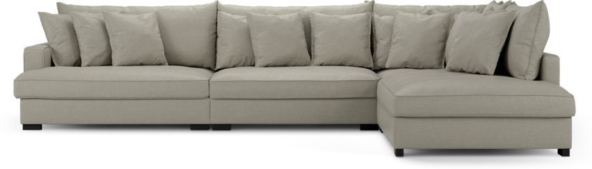 Rossi - 4-sits soffa med divan höger - Grå