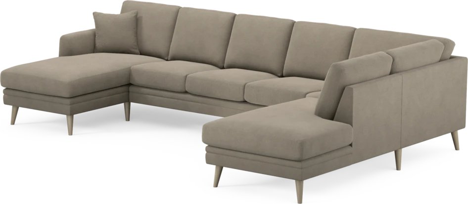 Eden - 3-sits soffa med schäslong vänster och divan höger - Beige