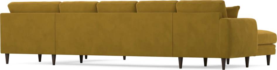 Eden - 3-sits soffa med schäslong vänster och divan höger - Gul