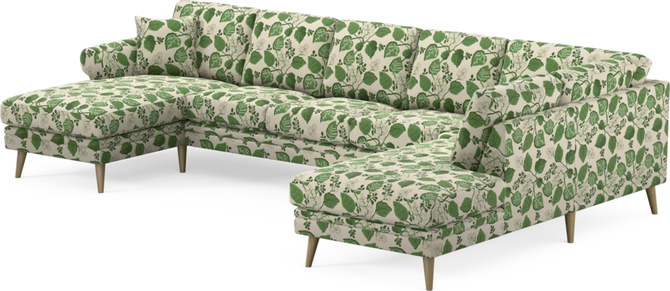 Eden - 3-sits soffa med schäslong vänster och divan höger - Flerfärgad