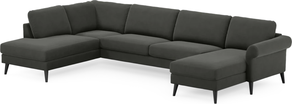 Bridge - 3-sits soffa med divan vänster och schäslong höger - Grå