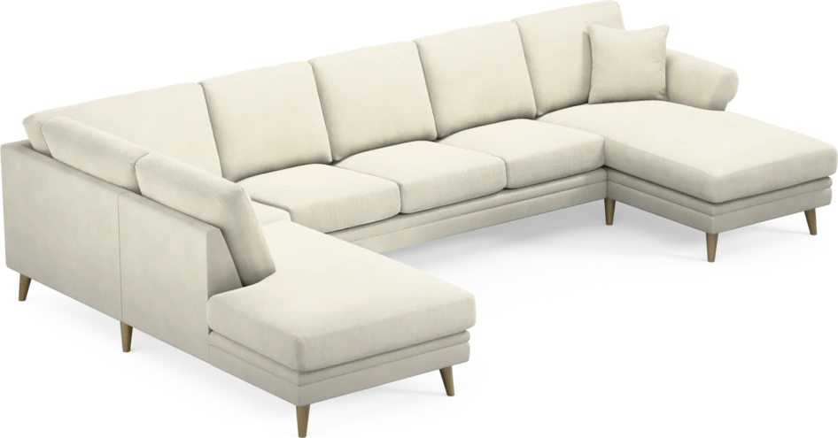 Eden - 3-sits soffa med divan vänster och schäslong höger - Vit