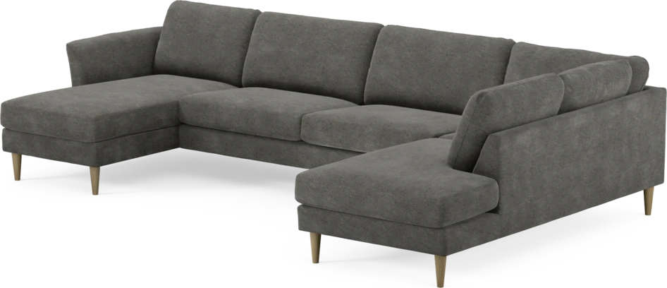 Bridge - 3-sits soffa med schäslong vänster och divan höger - Grå