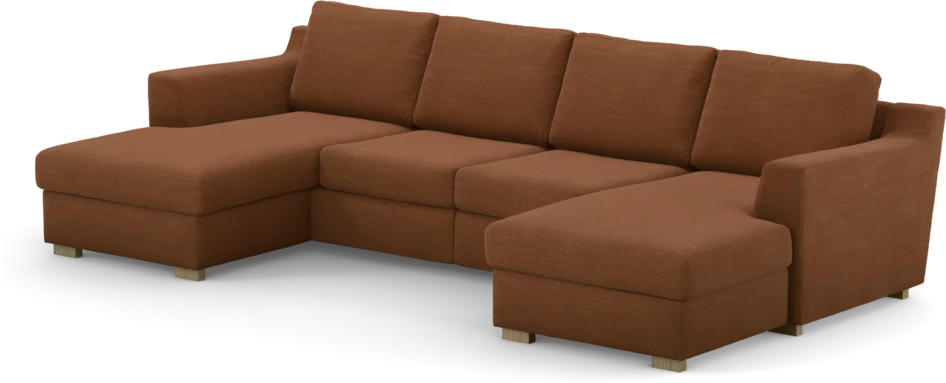 Friday - 2-sits soffa med två schäslonger - Orange