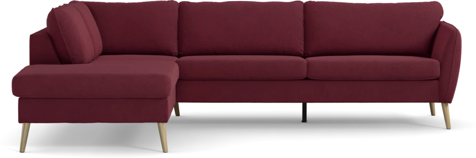County - 2,5-sits soffa med divan vänster - Röd