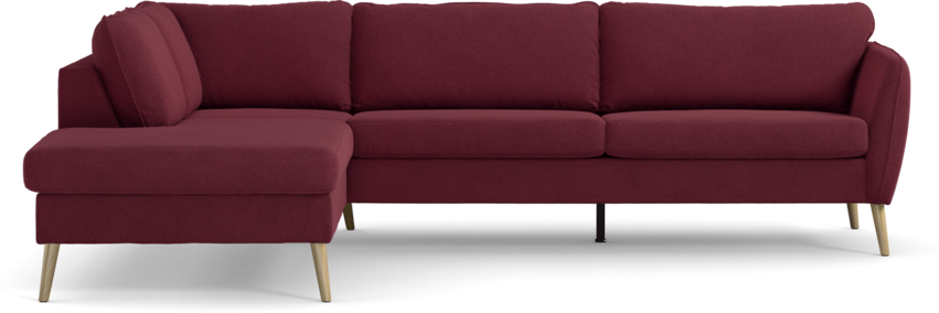 County - 2,5-sits soffa med divan vänster - Röd