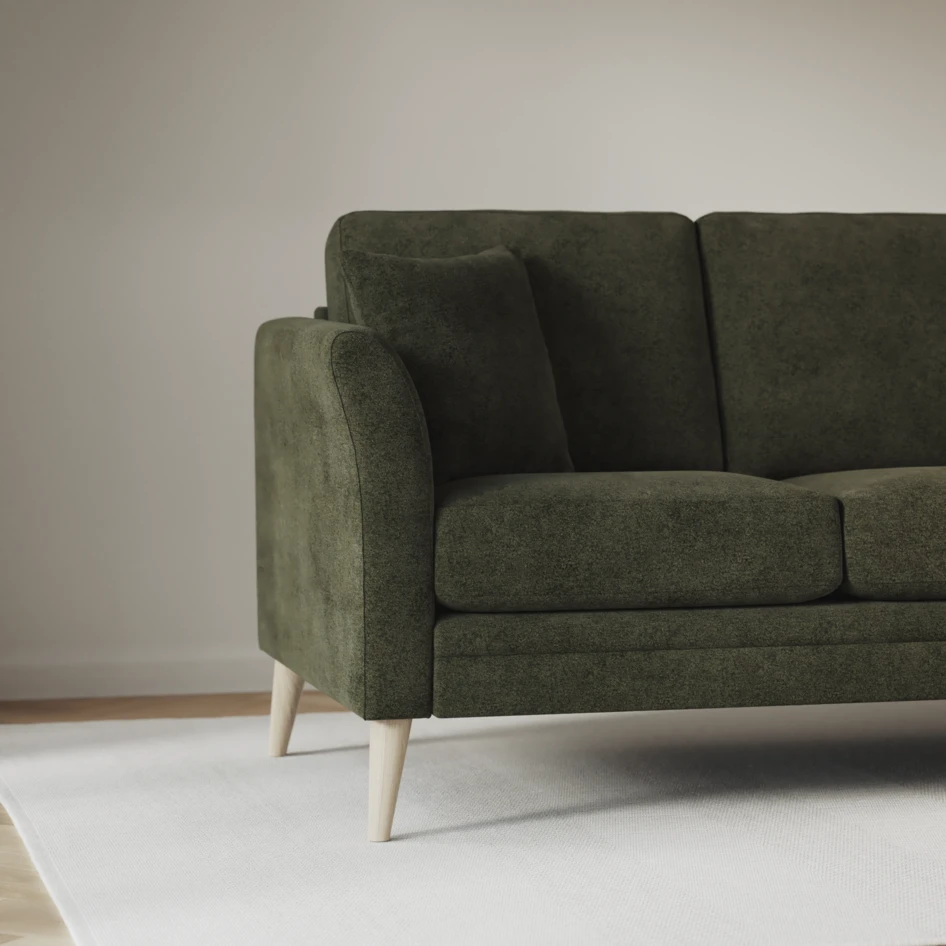 Eden - 3-sits soffa med schäslong vänster och divan höger - Grön