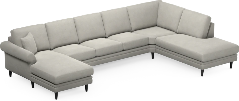Eden - 3-sits soffa med schäslong vänster och divan höger - Grå