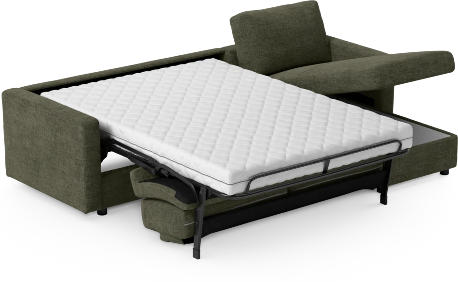 Lindö - Bäddsoffa 2,5-sits med schäslong, vändbar - Grön