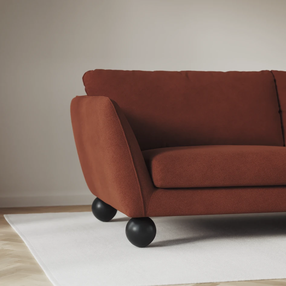 Madison - 2-sits soffa med divan vänster och höger - Orange