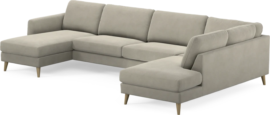 Bridge - 3-sits soffa med schäslong vänster och divan höger - Brun
