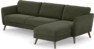 Bridge - 3-sits soffa med schäslong höger - Grön