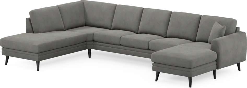 Eden - 3-sits soffa med divan vänster och schäslong höger - Grå