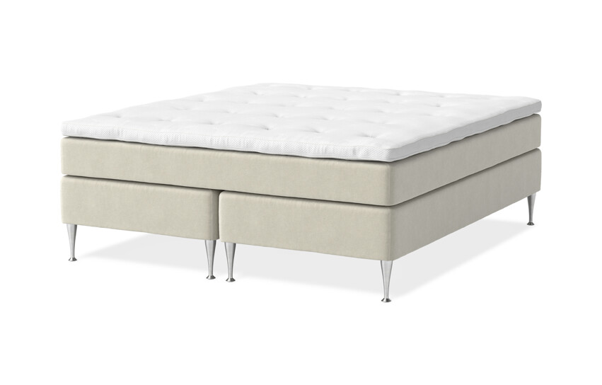 Sense Delux - Kontinentalsäng, dubbelsäng med bäddmadrass Sleep Delux vit - Beige