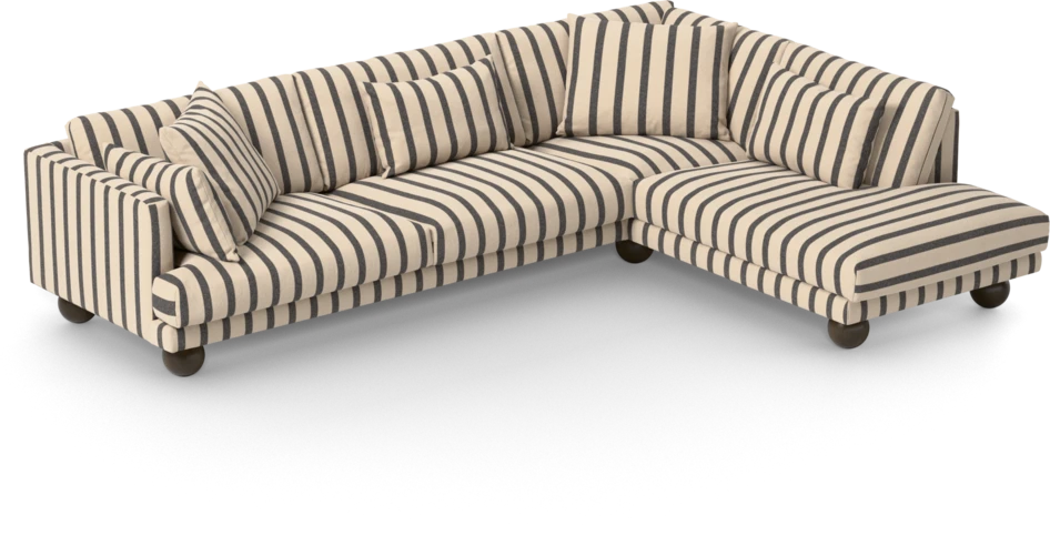 Harper - 3-sits soffa med divan höger - Flerfärgad