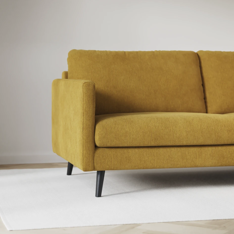 Madison Lux - 2-sits soffa med divan vänster och schäslong höger - Gul