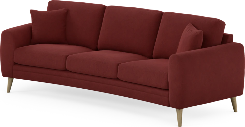 Eden - 3-sits soffa svängd - Röd