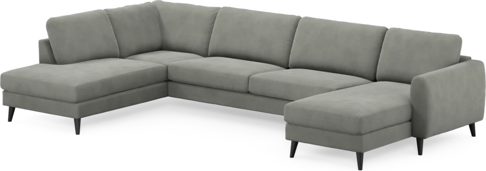 Bridge - 3-sits soffa med divan vänster och schäslong höger - Grå