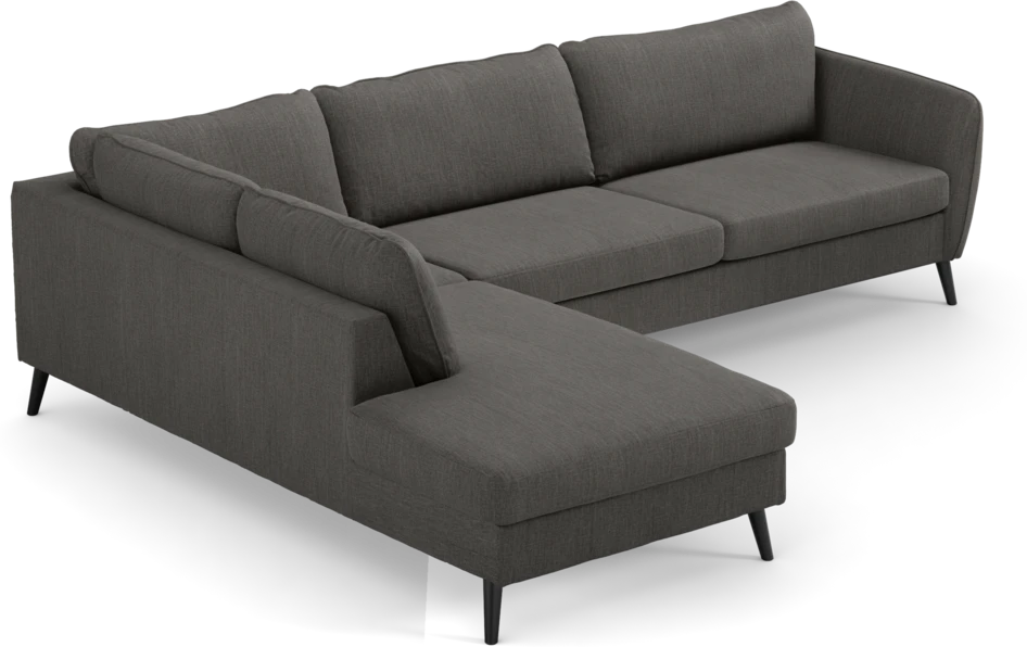 County - 2,5-sits soffa med divan vänster - Brun
