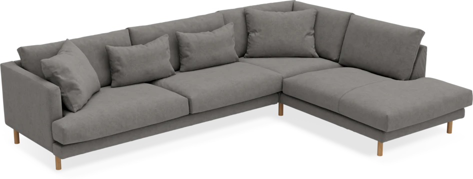 Harper - 3-sits soffa med divan höger - Grå