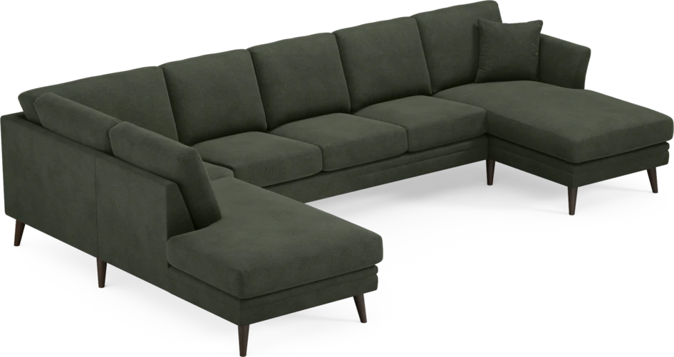 Eden - 3-sits soffa med divan vänster och schäslong höger - Grön