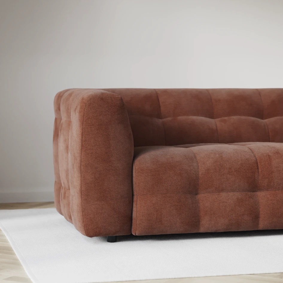 Bella - 3-sits soffa med divan höger - Orange