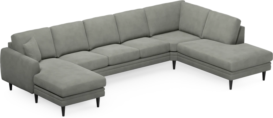 Eden - 3-sits soffa med schäslong vänster och divan höger - Grå