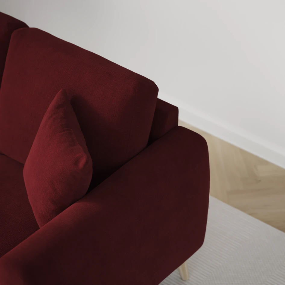 Eden - 3-sits soffa svängd - Röd