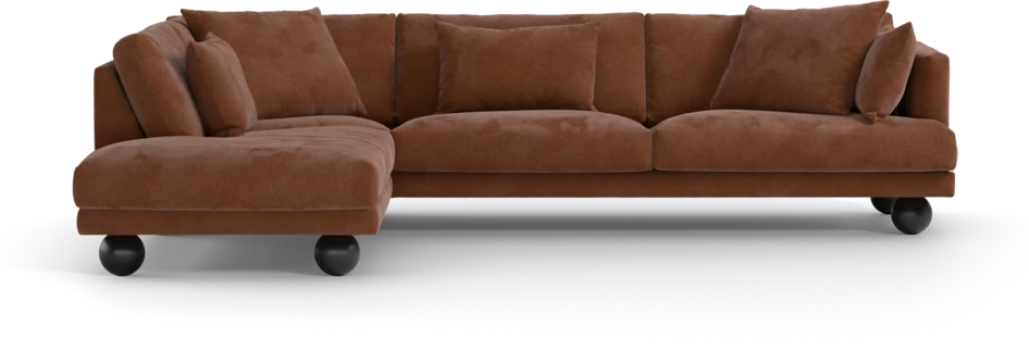 Harper - 3-sits soffa med divan vänster - Orange