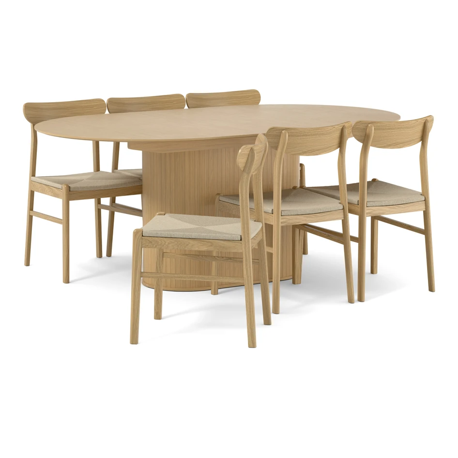 Judit - Matgrupp med 6 stolar Ida - Beige