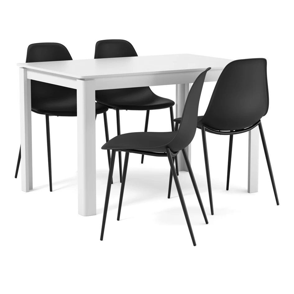Mori - Matgrupp med 4 stolar Tico - Svart
