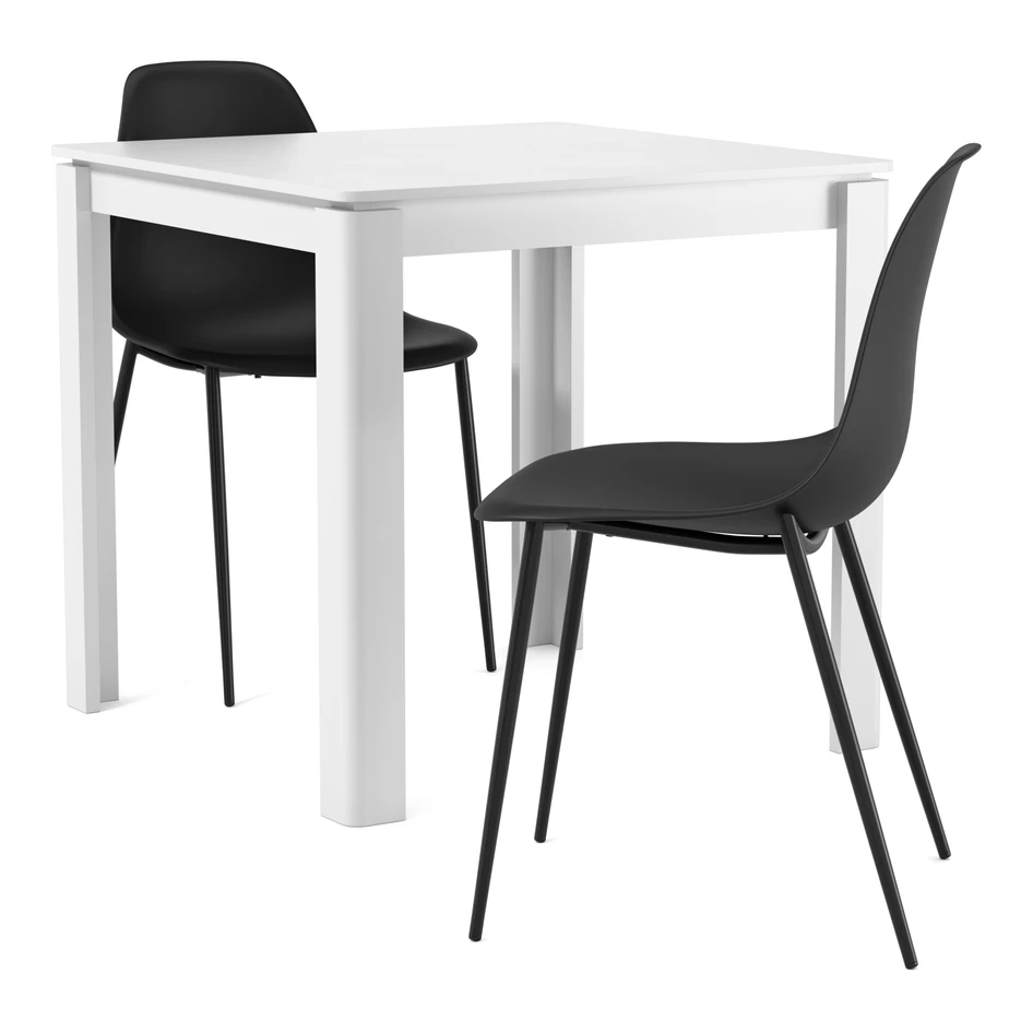 Mori - Matgrupp med 2 stolar Tico - Svart