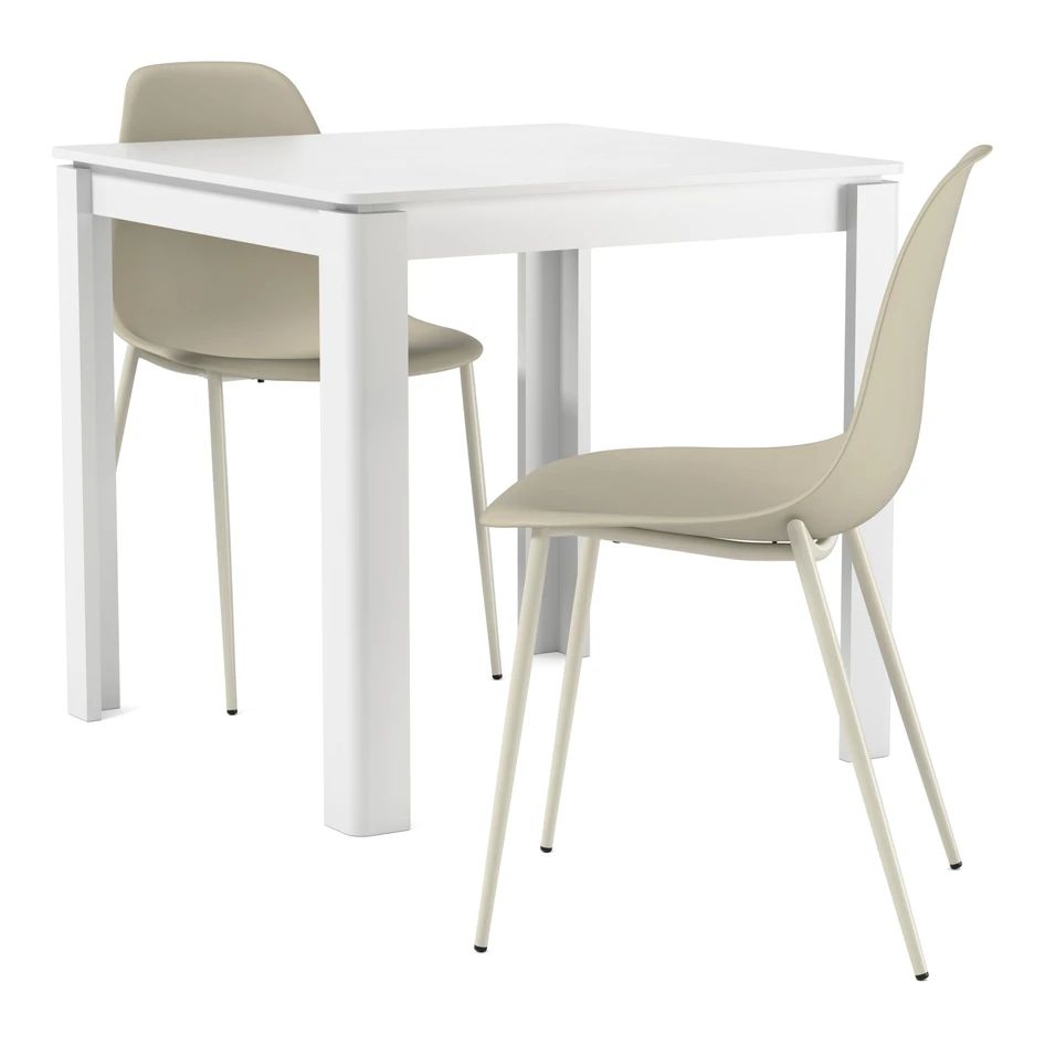 Mori - Matgrupp med 2 stolar Tico - Beige