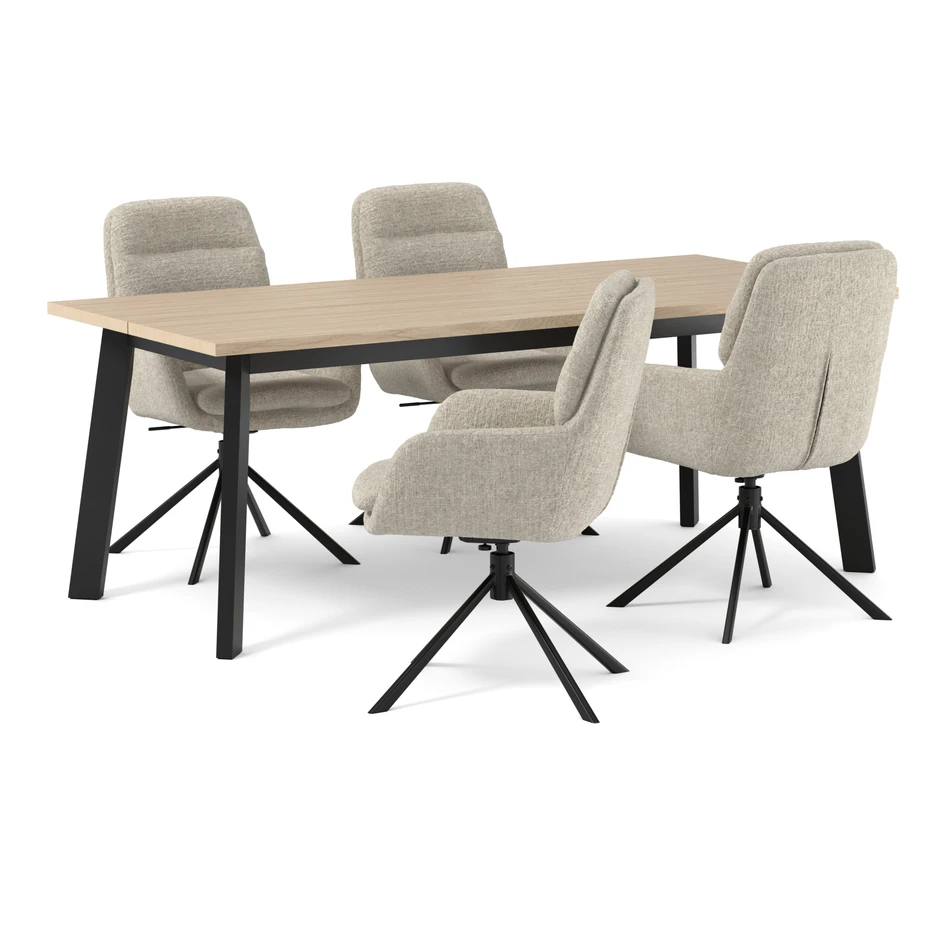 Nomad - Matgrupp med 4 stolar Aledo - Beige