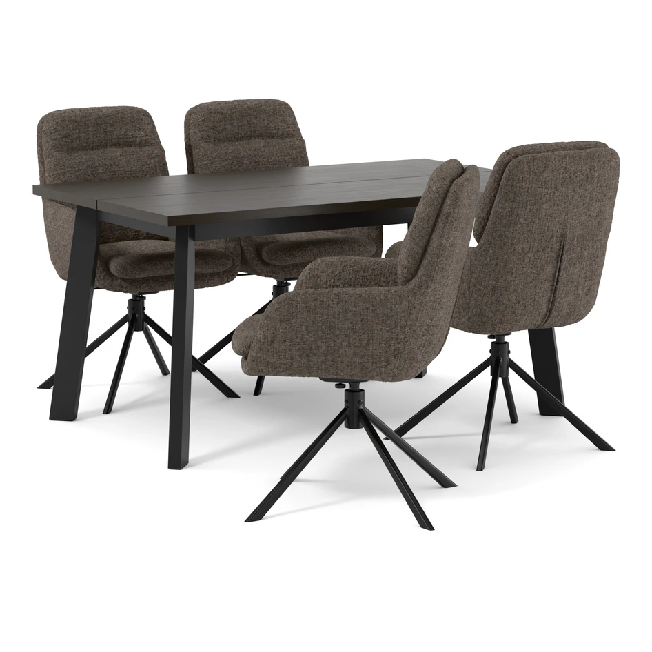 Nomad - Matgrupp med 4 stolar Aledo - Brun