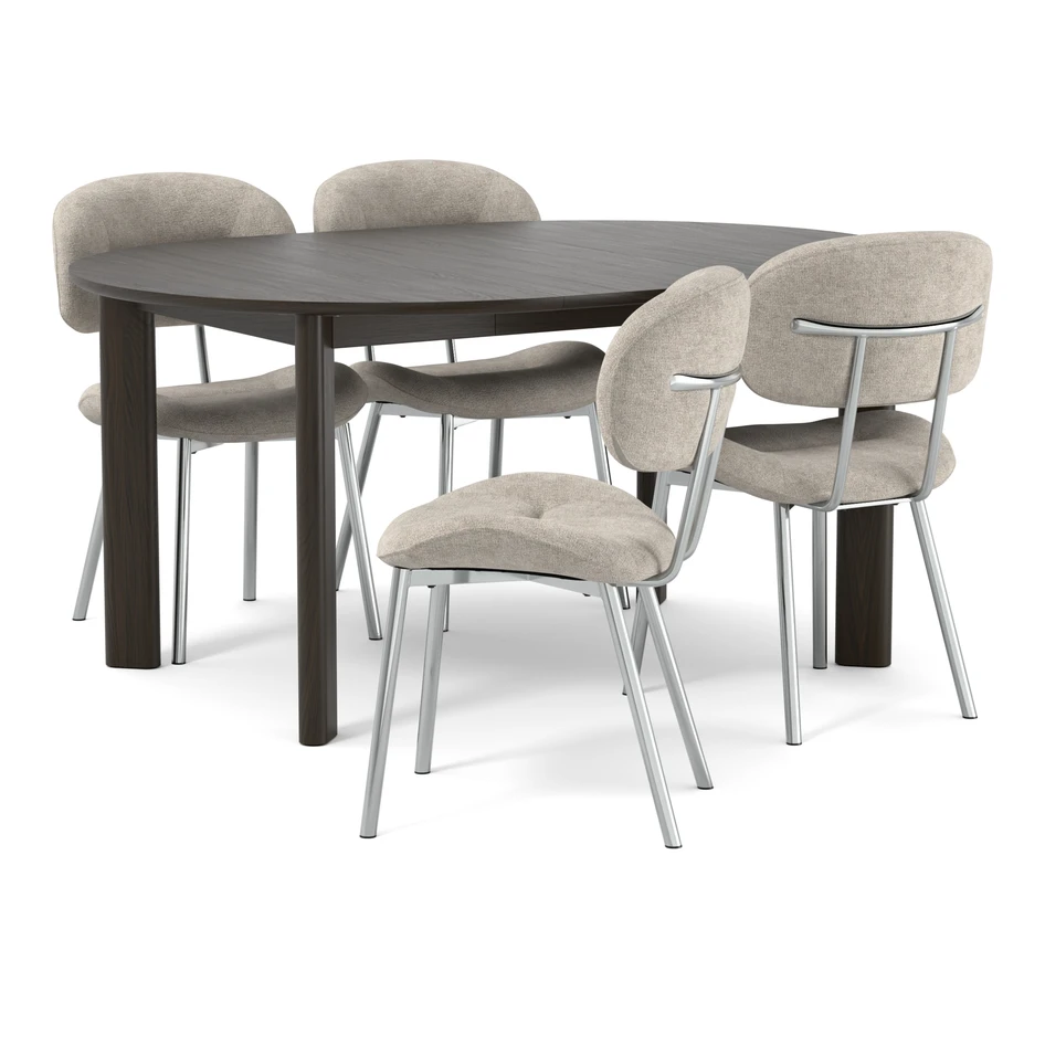 Amina - Matgrupp med 4 stolar Carol - Beige