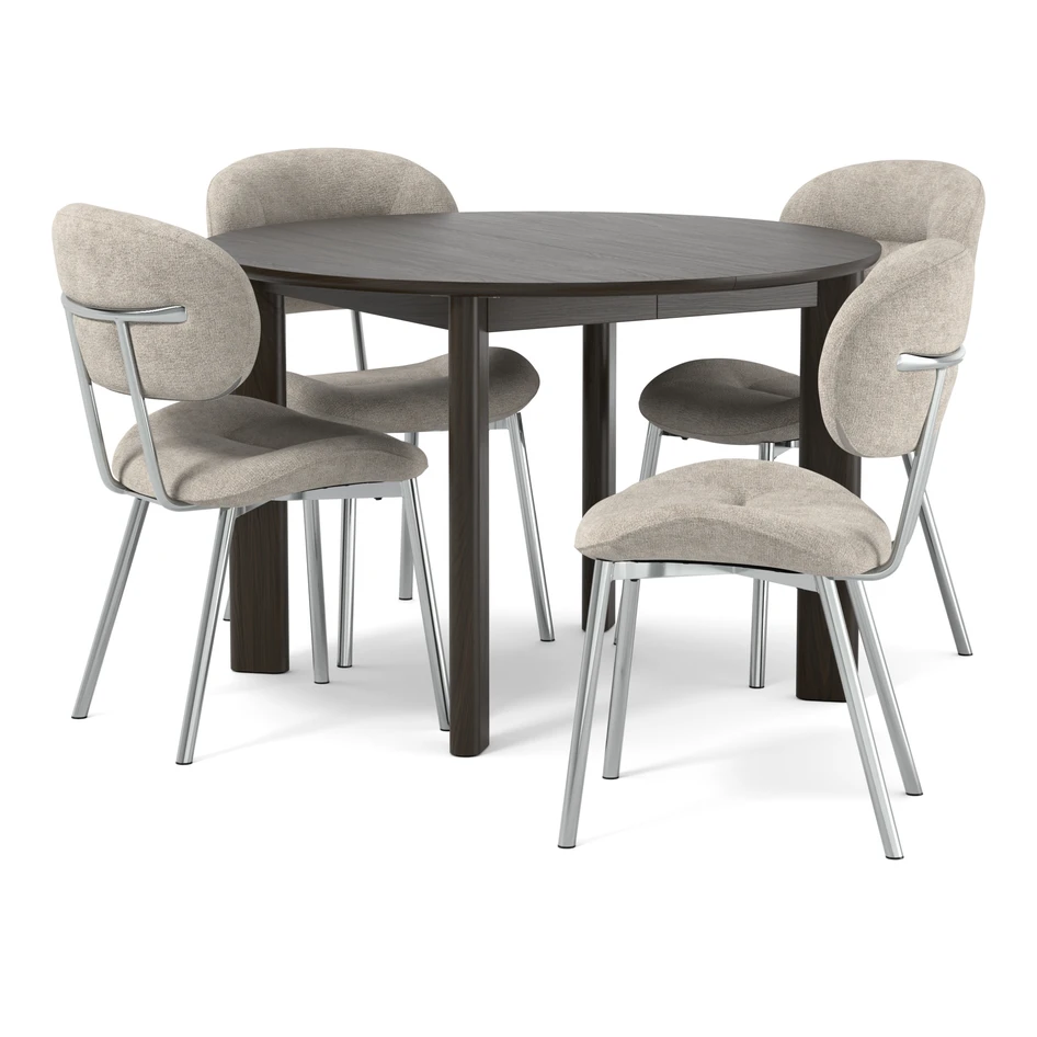 Amina - Matgrupp med 4 stolar Carol - Beige