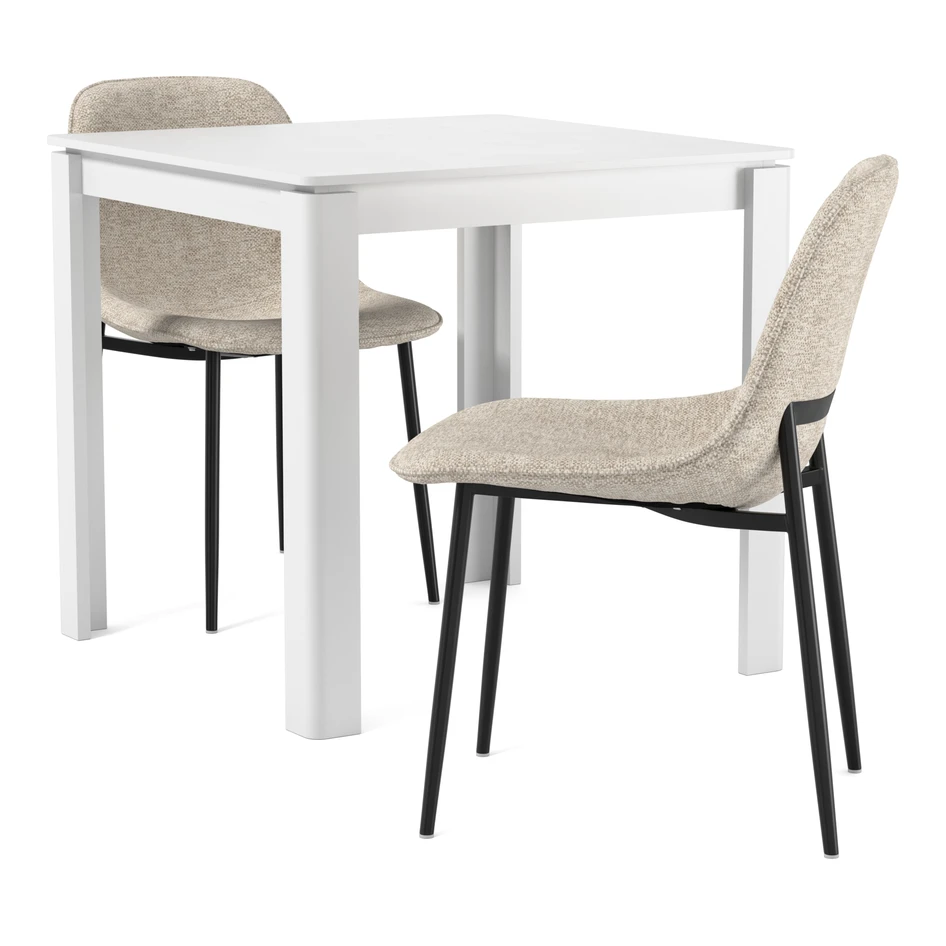 Mori - Matgrupp med 2 stolar Melic - Beige