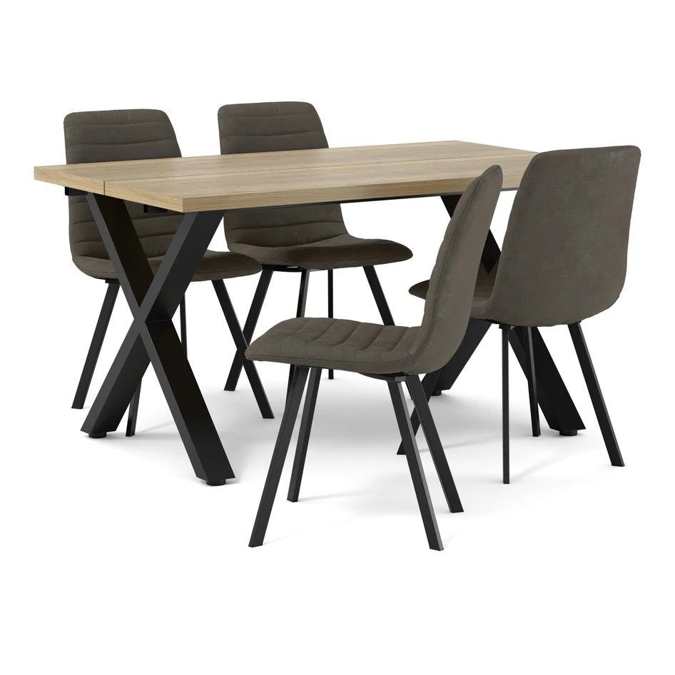 Veneto - Matgrupp med 4 stolar Santos - Beige