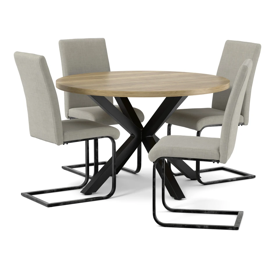 Veneto - Matgrupp med 4 stolar Jack - Beige