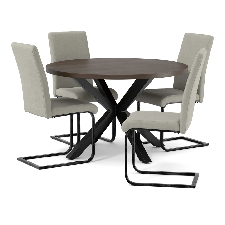 Veneto - Matgrupp med 4 stolar Jack - Beige