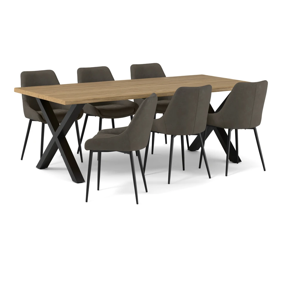 Eastwood live - Matgrupp med 6 stolar Leon - Beige
