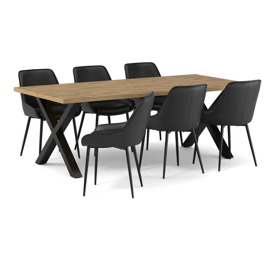 Eastwood - Matgrupp med 6 stolar Leon - Beige